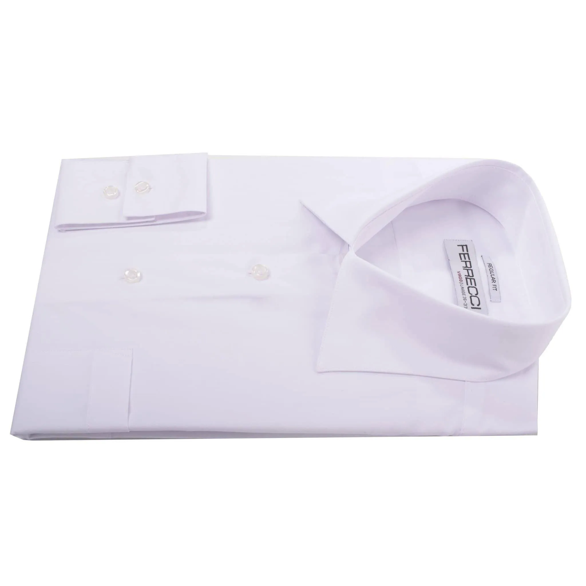 Virgo Snow Wht Reg Fit French Cuff Dress Shirt