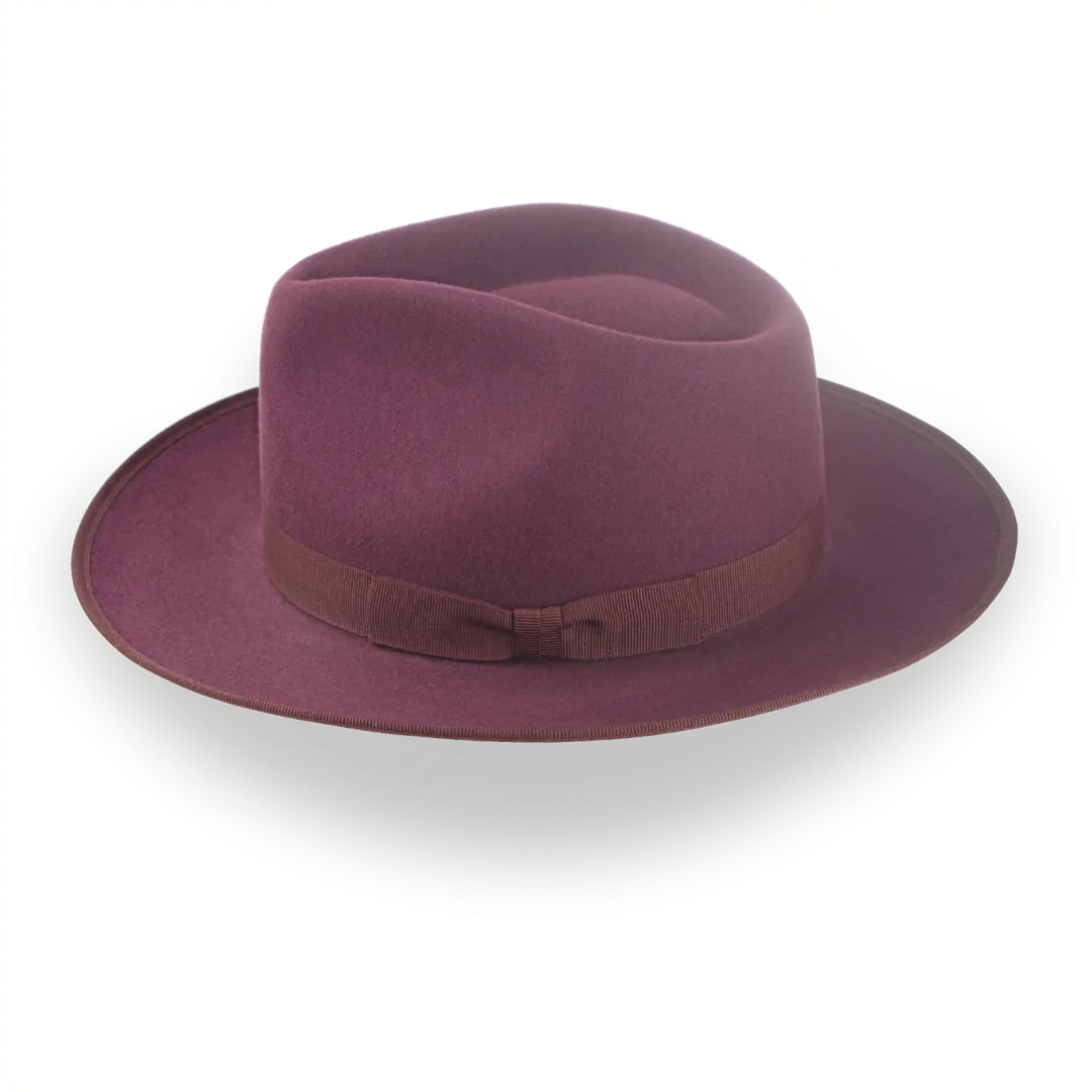 Wine Red Wide Brim Fedora Hat with Custom Options | The Ulysses