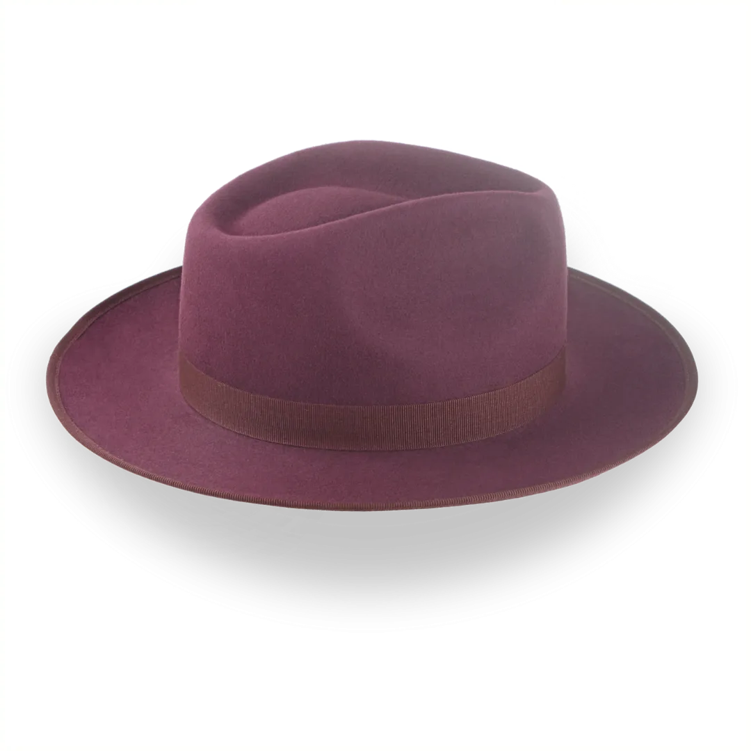 Wine Red Wide Brim Fedora Hat with Custom Options | The Ulysses